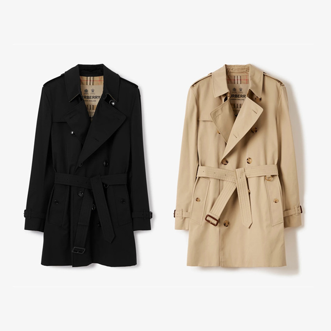 burberry kensington heritage short gabardine trench coat